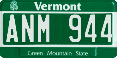 VT license plate ANM944
