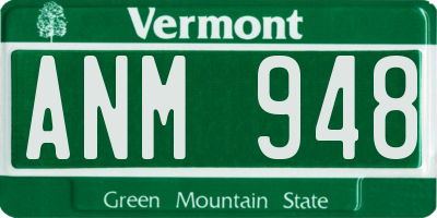VT license plate ANM948