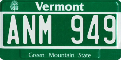 VT license plate ANM949