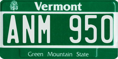 VT license plate ANM950