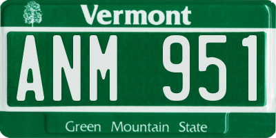 VT license plate ANM951