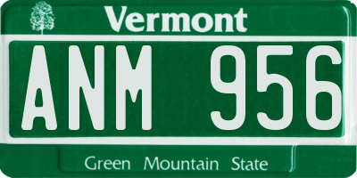 VT license plate ANM956
