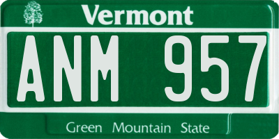 VT license plate ANM957