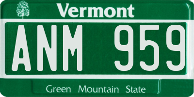 VT license plate ANM959