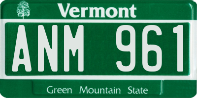 VT license plate ANM961
