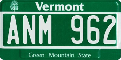 VT license plate ANM962