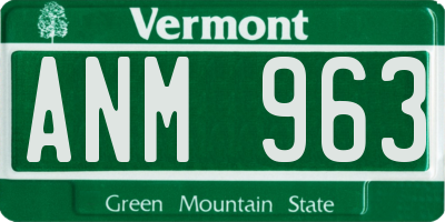 VT license plate ANM963