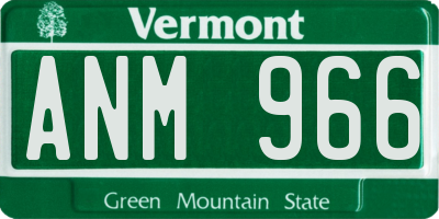 VT license plate ANM966