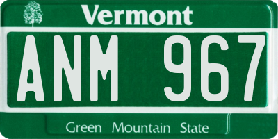 VT license plate ANM967