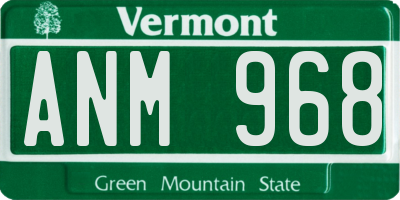 VT license plate ANM968