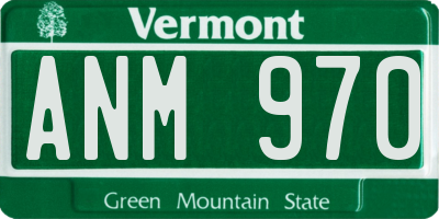VT license plate ANM970