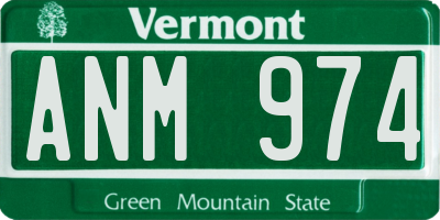 VT license plate ANM974