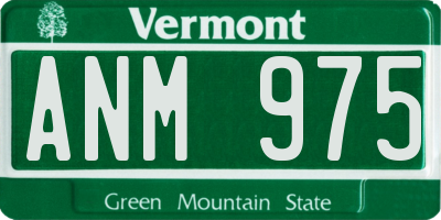 VT license plate ANM975