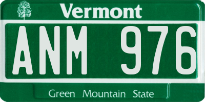 VT license plate ANM976