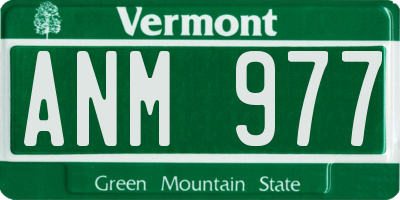 VT license plate ANM977