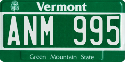 VT license plate ANM995