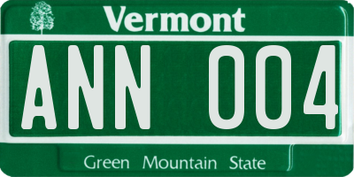 VT license plate ANN004