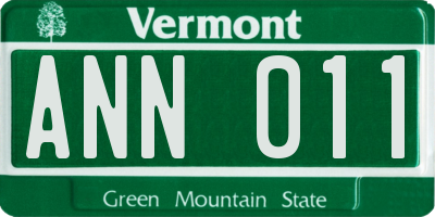 VT license plate ANN011