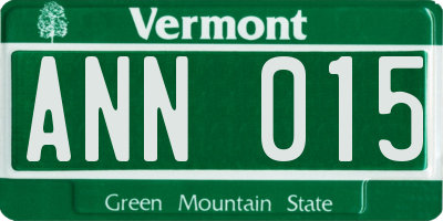 VT license plate ANN015