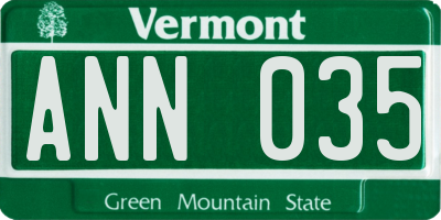 VT license plate ANN035