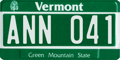 VT license plate ANN041