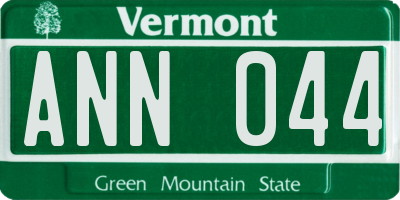 VT license plate ANN044