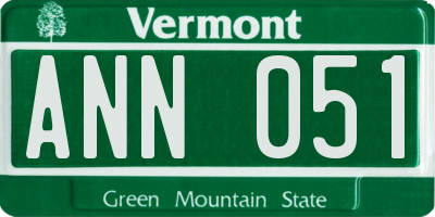 VT license plate ANN051