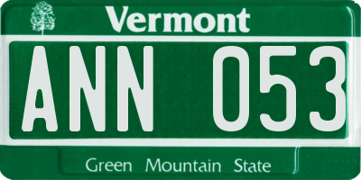 VT license plate ANN053