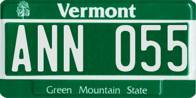 VT license plate ANN055