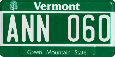 VT license plate ANN060