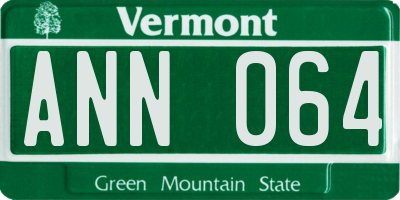 VT license plate ANN064