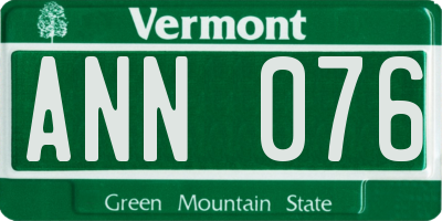 VT license plate ANN076