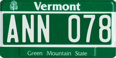 VT license plate ANN078