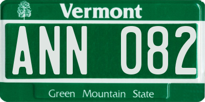 VT license plate ANN082