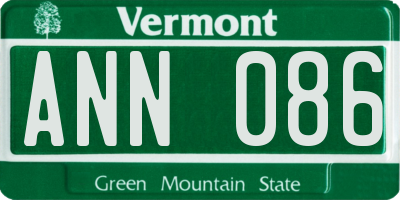 VT license plate ANN086