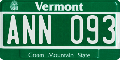 VT license plate ANN093