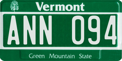 VT license plate ANN094