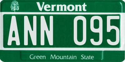 VT license plate ANN095