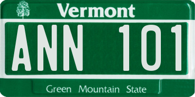 VT license plate ANN101