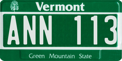 VT license plate ANN113