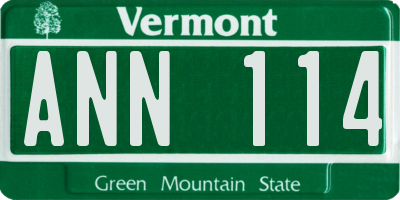 VT license plate ANN114