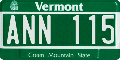 VT license plate ANN115