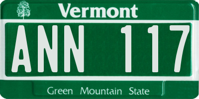 VT license plate ANN117
