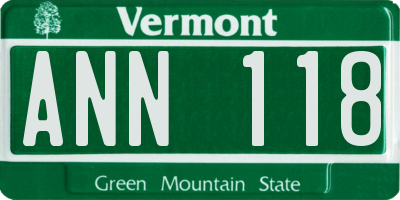 VT license plate ANN118