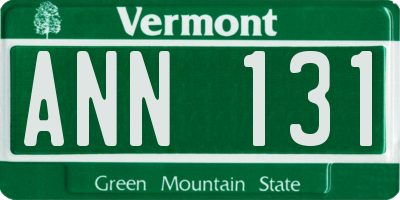 VT license plate ANN131