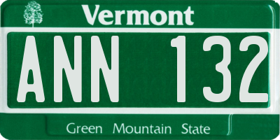 VT license plate ANN132