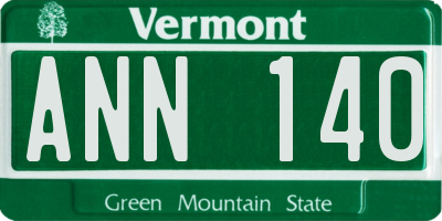 VT license plate ANN140