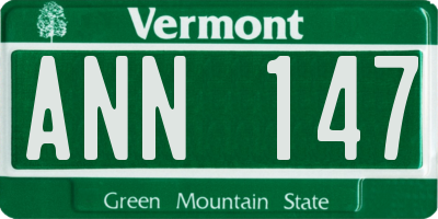 VT license plate ANN147