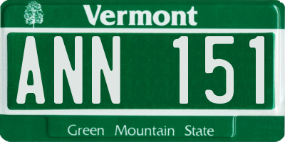 VT license plate ANN151