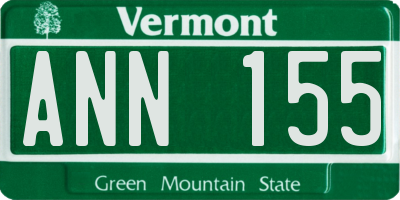 VT license plate ANN155